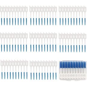 120 Pcs Disposable Interdental Brush Toothpick Dental Tooth Cleaning Tool for Oral Deep Clean Health Care (White-Blue)