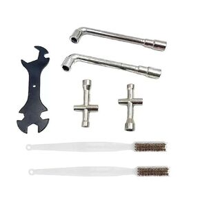 7Pcs/Set 3D Printer Cleaning Tool, 6mm 7mm L-Shaped Hexagonal Wrench Tool & 5 in 1 Multi-Function Wrench & Copper Wire Toothbrush & Cross Wrench