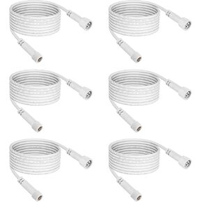 سلك تمديد EDISHINE بطول 6 أقدام، كابل تمديد 24AWG 300V 80 درجة مئوية 3 دبابيس فقط للإضاءة المريحة LED (B0BG3WCRGD/B09FJ8HZD6)، ملحقات إضاءة السقف لغرفة المعيشة، الطابق السفلي، 6 عبوات in Kuwait