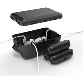 Outdoor Electrical Box Waterproof, 4 Pack, Outdoor Extension Cord Cover, Protect Power Strip, Outdoor Timer Outlet, Extension Cord, Black