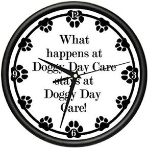 SignMission Doggie Boarding, Beagle Wall Clock Dog pet Dogs Puppy Breeder Gift, 1DOGGY Day Care