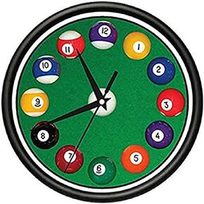 SignMission Beagle Pool Balls Wall Clock Hall Billiards Game Room cue
