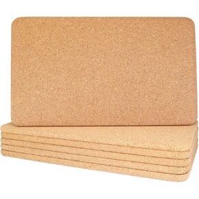 Cork Trivet, High Density Fine Particle Thick Cork Trivets for Hot Dishes, 12 x 7 Inch Heat Resistant Cork Coaster, Rectangle Cork Placemats Cork Hot Pads for Kitchen, 4 Pcs