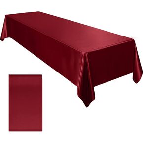 Ruisita Satin Party Tablecloth Table Cover 58 x 102 Inches Wedding Rectangle Bright Silk Cover Smooth Fabric Tablecloth Table Decor for Wedding Banquet Table Decoration, Champagne