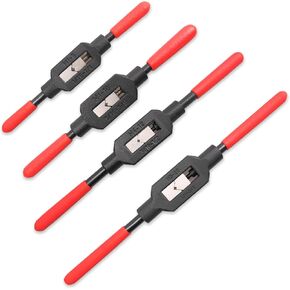 4 Pcs Adjustable Tap Wrench Screw Tap Holder Reamer Hand Tap Tool with Plastic Dipped Handle Non Slip Tap Tool for Tap Reamer Tap Hand Tool (1/4"-3/4", 3/16''-1/2'', 1/16''-3/8'', 1/16"-1/4")