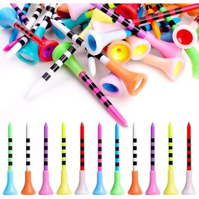 Golf Tees 3-1/4 inch, 50PCS Unbreakable Golf Tee Holder 83mm, Professional Colored Golf Tees, Reduce Friction and Side Spin, Golf Tee Accessories Golf Gifts