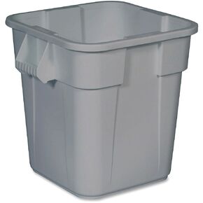 Rubbermaid Commercial Products Square Brute Tote Storage Bin, 28-Gallon, Gray, Easy Clean for Garage/Basement, Pack of 6