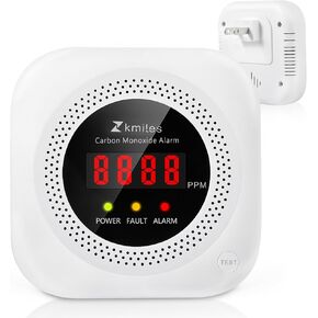 Home and Car Carbon Monoxide Detector, Zkmiles YC302 CO Alarm with Digital Display, Plugs into Standard Outlet, Alarms at 150PPM(1 Pack)