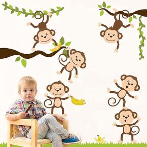 Monkey Business Wall Decal Jungle Fun 17 pcs - Rooms and Stickers in Kuwait