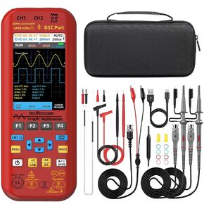 BSIDE 2 Channel Digital Handheld Oscilloscope 50MHz 3.98TFT Oscilloscope Multimeter Signal Generator 3 in 1 Portable Lab Oscilloscope Supports Flexible Coils 20000 Count 250MSa/s Automotive Tester