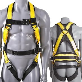 VEVOR Safety Harness, Full Body Harness, Safety Harness Fall Protection with Added Padding, and Side Rings and Dorsal D-Rings