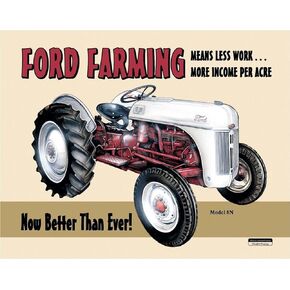 Desperate Enterprises Ford Farming 8N Tin Sign - Nostalgic Vintage Metal Wall Décor - Made in USA