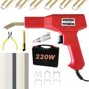 220W Plastic Welder, 2 in 1 Plastic Welding Kit, 350pcs Hot Stapler Welding Gun with 56pcs Plastic Welding Rods, Car Bumper Plastic Crack Repair Kit, Suitable for Most Plastic Repairs