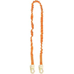 Malta Dynamics 6 Foot Single Leg Internal Shock Absorbing Lanyard with Two Steel Snap Hooks, OSHA/ANSI Compliant