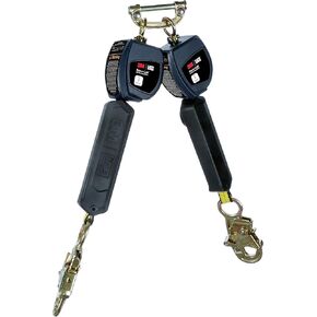 3M DBI-SALA Nano-Lok Personal Twin-Leg Self Retracting Lifeline, Web Steel Snap Hook, 3100550, 6 ft., Class 1, ANSI