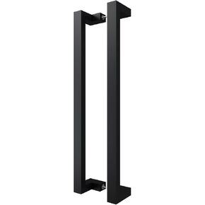 BARNSMITH 24 Inches Commercial Door Handle Pull Heavy Duty Stainless Steel Modern Square Rectangle Flat Shape Push Pull, Entrance Entry Front Office Store Garage Handle Pull Set