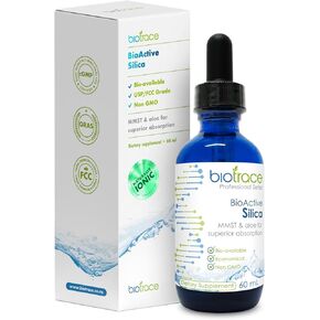 Biotrace BioActive Silica Drops | Liquid Mineral Concentrate for Healthy Hair, Skin, Nails and Collagen Production | Helps Manage Calcium, Joint and Bone Function | 2.02 Fl Oz