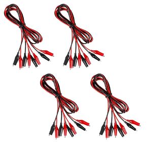 4PCS Stamped Double Ended Jumper Crocodile Clip Test Cable Insulated Test Lead Short Crocodile Clip Suitable for Electrical Testing and Circuit Connection