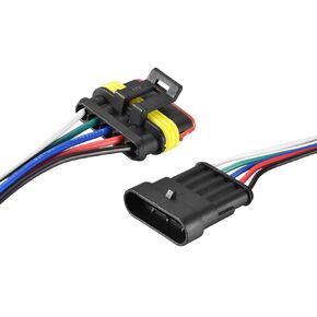 MECCANIXITY Waterproof Connector Electrical Quick Connect 5 Pin Male Female 0.75mm2 with 100mm Long Wire 2Sets