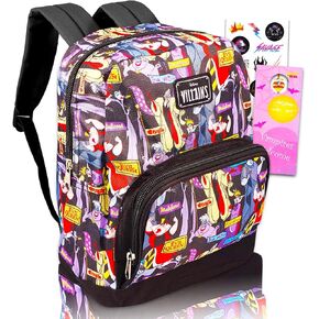 Fast Forward New York Disney Villains Preschool Backpack for Kids, Toddlers ~ 4 Pc School Supplies Bundle with Disney Villains 10" Mini Backpack for Boys and Girls, Stickers, and More