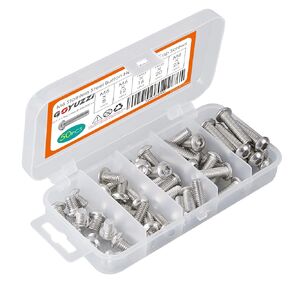 M6 x 8mm 12mm 16mm 20mm 25mm Button Head Socket Cap Screws Bolts, 304 Stainless Steel, Bright Finish, Metric Allen Hex Drive, Fully Threaded, 50PCS