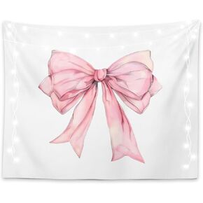 LiTiu Pink Bow Y2K Coquette Preppy ديكور غرفة ديكور معلق على الحائط، ديكور بطانية جدارية جمالية جرلي، ديكور جداري عصري للفتيات في غرفة نوم النوم، 50 × 60 بوصة (غير مؤطر)