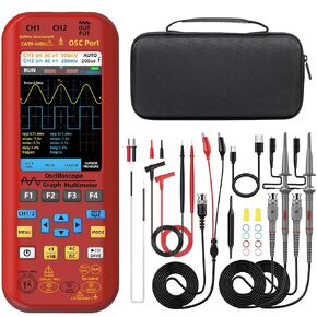 BSIDE Dual Channel Oscilloscope Multimeter, 50MHz Bandwidth 3.98" TFT LCD DDS Signal Generator, Measures Flexible AC Current Temperature Capacitance Diode Amp Voltage with 5000mAh Rechargeable Battery