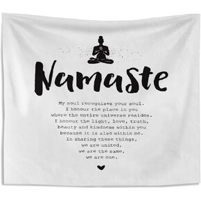 Knibeo Namaste Tapestry Wall Hanging, Yoga Tapestry, Meditation Tapestry, Meditation Room Decor, Yoga Room Decor, 50x60 Inch