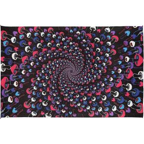 Sunshine Joy 3D Magic Mushroom Spiral Tapestry Wall Art Beach Sheet Huge 60x90 Inches - Classic Spiral