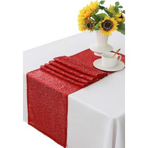 Green Table Runner - Pack of 10 Sequin Table Runners 12 x 72 Inches Long for Wedding Parties Birthday Meeting Events Decorations