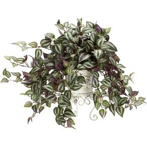 Nearly Natural Wandering Jew with Metal Planter Silk Plant