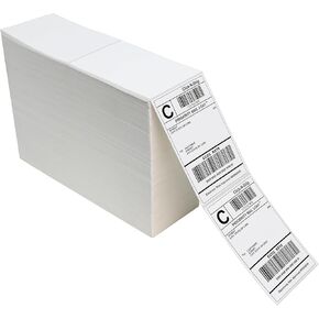 L LIKED 4" x 6" Fanfold Direct Thermal Labels, 1 Stack Shipping Labels with Perforated line for Thermal Printers - Compatible Rollo & Zebra Printer - 4000 Labels