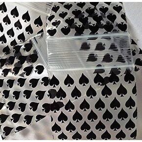 200-1.25" x 1.25" Black Spades Design Small Plastic Ziplock Baggies
