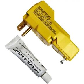 Southwire 120V/15A Right Angle User Attachable GFCI Plug, Yellow