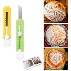 XANGNIER Bread Lame Dough Scoring Tool,2 Pack Sourdough Scoring Tools,Bread Dough Cutter Slashing Razor Tool,Scoring Patterns Booklet,Bread Baking & Making Tools Supplies Accessories in Kuwait