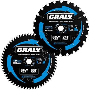 CRALY 7-1/4 Inch 24 Teeth Wood Cutting Framing Circular Saw Blade, 5/8 Inch Arbor, Carbide Tipped, Thin Kerf, Black Ice™, for Plywood, MDF, OSB, Laminated(C0724FR) in Saudi Arabia