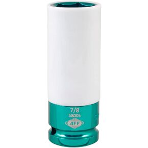AFF Mag Wheel Power Sockets, 1/2" Drive, 7/8", Chrome Molybdenum Steel, Plastic Sleeve and Inner Cap, 58005