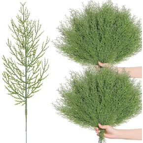 Sinmoe 60 Pcs Christmas Picks Artificial Pine Branches 13.7 Inch Faux Plants Cedar Sprig Pine Winter Leaves Christmas Snowy Greenery Branches for DIY Garland Home Garden Vase Decoration (Normal Style)