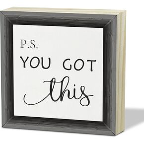 Christian Desk Decor - You Are Beautiful Office Decor, Inspirational Gift for Women, Encouragement Gift Religious Gift for Wife Teen, Bible Verses Home Office Shelf Wall Decor Wood Block Box Sign -13