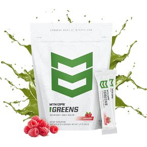 MTN OPS Super Greens Daily Immune Health and Energy Drink Powder – Digestive Health Support Blend Boosted with Chlorophyll-Rich Greens | 30 On-The-Go Packs | Just Add Water