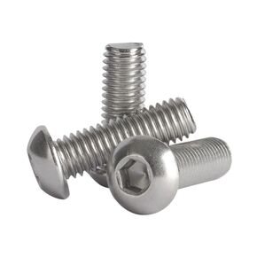 50Pcs #4-40 x 5/32 Button Head Socket Cap Screws Bolts, Stainless Steel 18-8 (304), Bright Finish, Fully Threaded, Allen Socket Drive, Silver