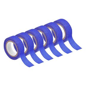uxcell 6Rolls Neon Gaffers Cloth Tape, 0.6 inch x 16.5 ft Glow in The Dark Tape Fluorescent Adhesive Black Light Tape for Party Home Decoration, Blue