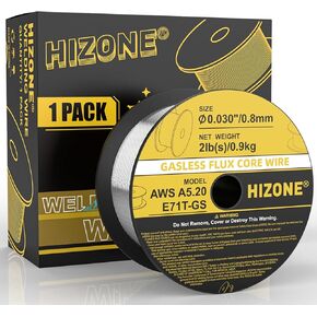 HIZONE Flux Core Welding Wire, E71T-GS .035inch-2lb Gasless Flux-cored MIG Welding Wiree, 1-Pack