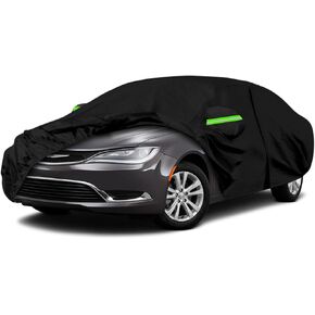 Waterproof Car Cover Replace for 2011-2017 Chrysler 200, 6 Layers All Weather Car Covers with Zipper Door & Windproof Bands for Snow Rain Dust Hail Protection (200)