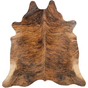 Sunshine Cowhides 100% Genuine Brindle Reddish Cowhide Rug - Modern Style Animal Skin Rug & Floor Carpet for Living Room, Bedroom, Kitchen & More - Large (6x6-7ft)