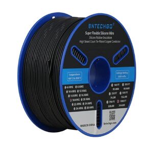 BNTECHGO 18 Gauge Silicone Wire Spool 250 ft Black Flexible 18 AWG Stranded Tinned Copper Wire