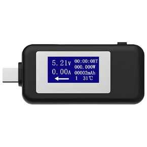 JacobsParts USB C Power Meter: Digital LCD Voltage Current Load Tester for Tablets, Laptops, and More