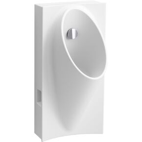 KOHLER 5244-ER-7 Steward Hybrid High-Efficiency Urinal with 1/2" Flexible Rear Supply Hose, Black