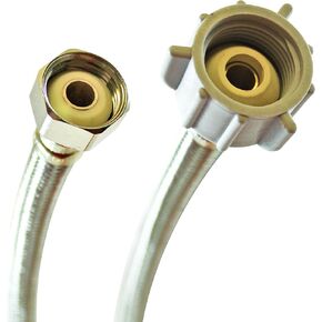 Fluidmaster B4T20 Toilet Connector, Braided Stainless Steel - 1/2 F.I.P. Thread x 7/8 Female Ballcock Thread, 20_Inch Length
