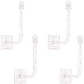INCREWAY Curtain Holders Hooks, 4PCS Decorative Wall Mounted Drapery Tiebacks, Self Adhesive Drapery Curtain Tiebacks, L Shaped Curtain Hooks for Home Curtain Decor, Clear